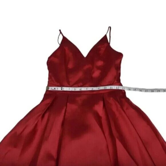 Maniju Red Satin Mini Dress Formal Prom Homecoming Graduation Size Small - Picture 8 of 10